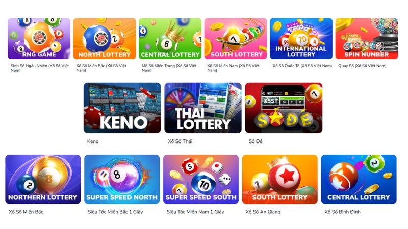 Sảnh game hội tụ đầy đủ các trò xổ số hấp dẫn